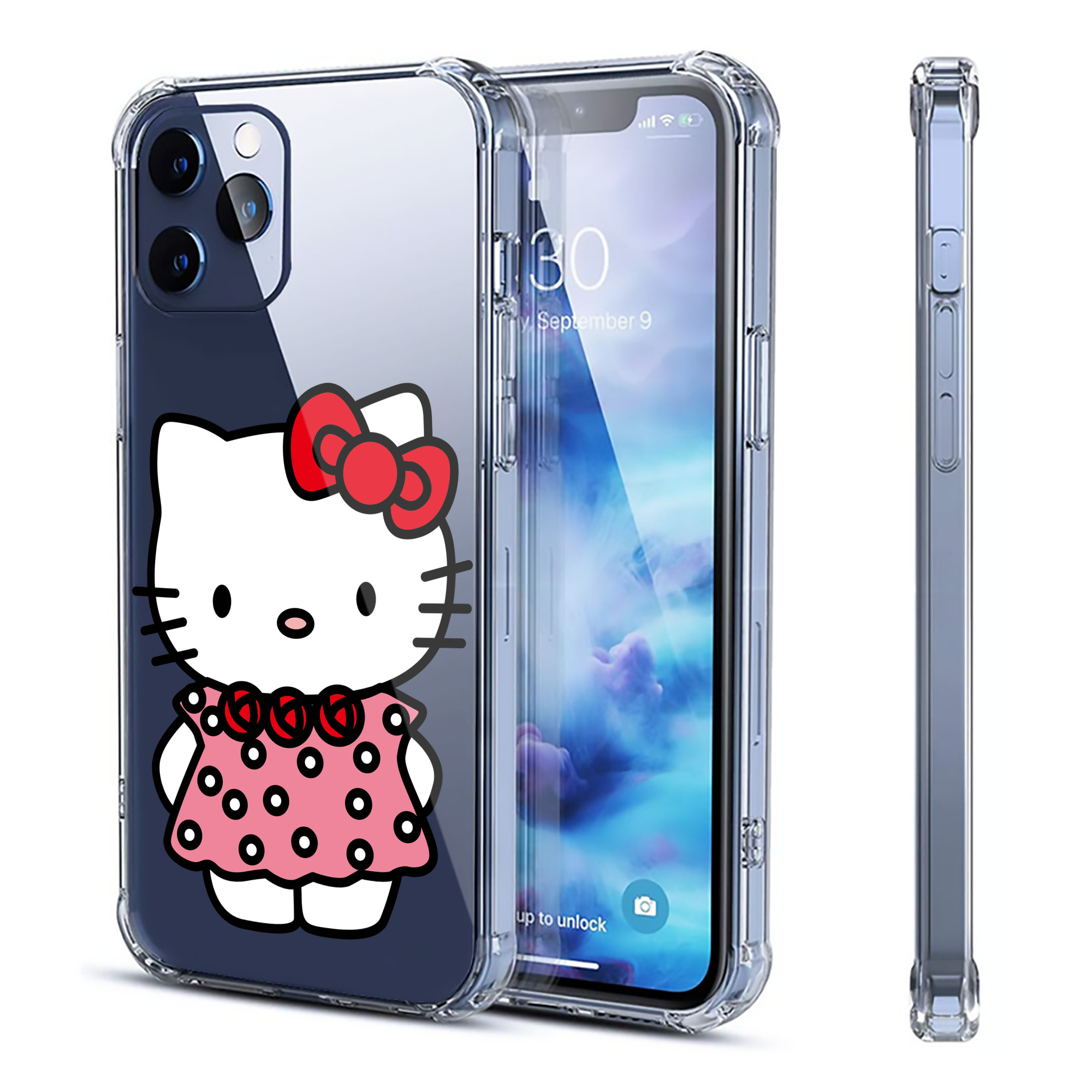 （画像用） Hello Kitty ハローキティ 【iPhone 12シリーズ対応】透明スマホケース（クリアソフトケース）